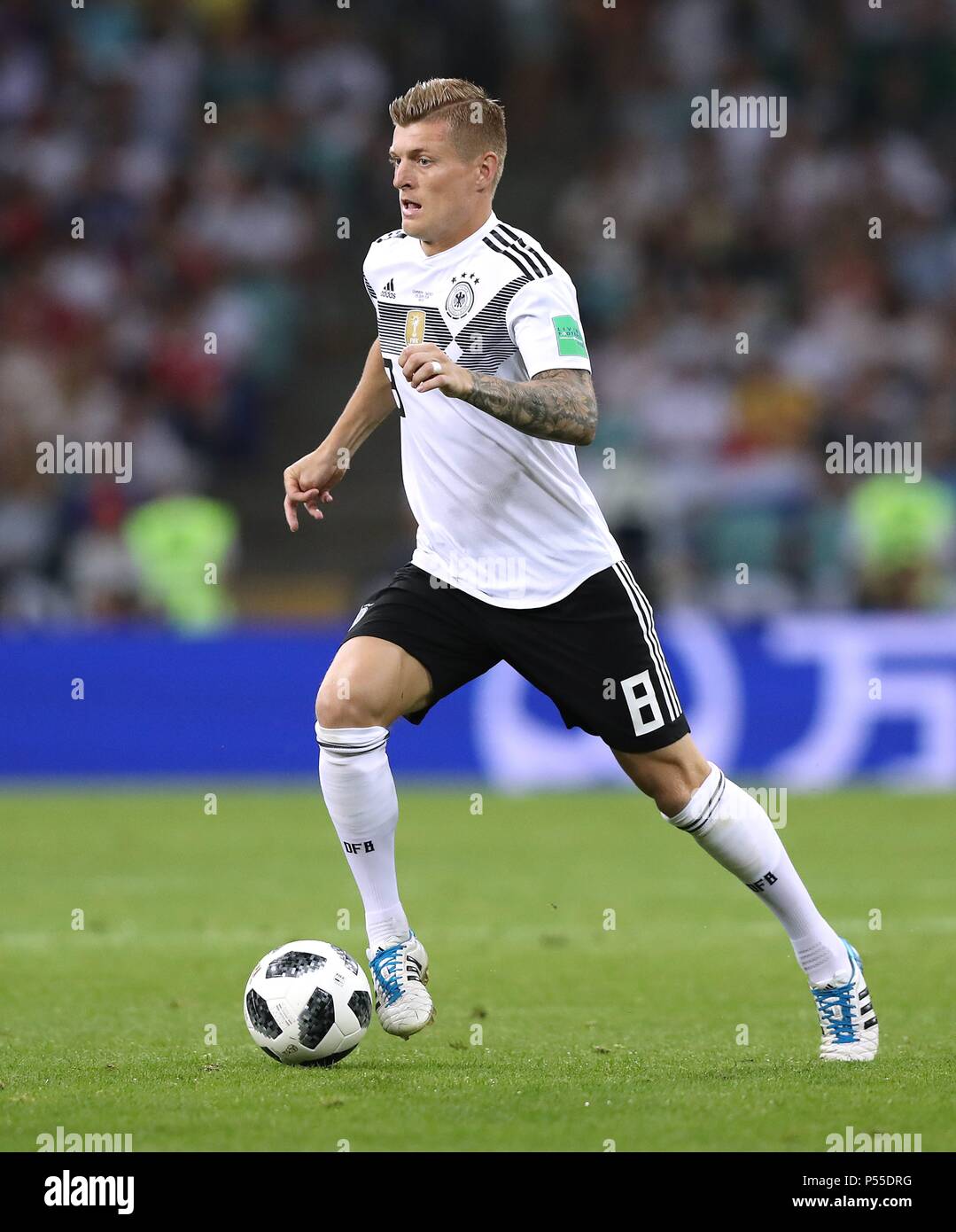 firo: 23.06.2018, Moscow, Football, Soccer, National Team, World Cup 2018 in Russia, Russia, World Cup 2018 in Russia, Russia, World Cup 2018 Russia, Russia, M27, Germany - Sweden 2: 1 GER Toni Kroos, single action | usage worldwide Stock Photo