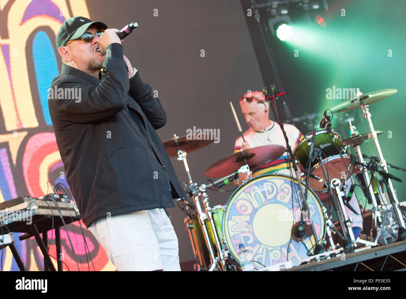 Edinburgh, UK. 24th June, 2018. The Happy Mondays in concert at The Sunday Sessions Scotland, Dalkeith Country Park, Edinburgh, Great Britain 24th June 2018 Credit: Stuart Westwood/Alamy Live News Stock Photo