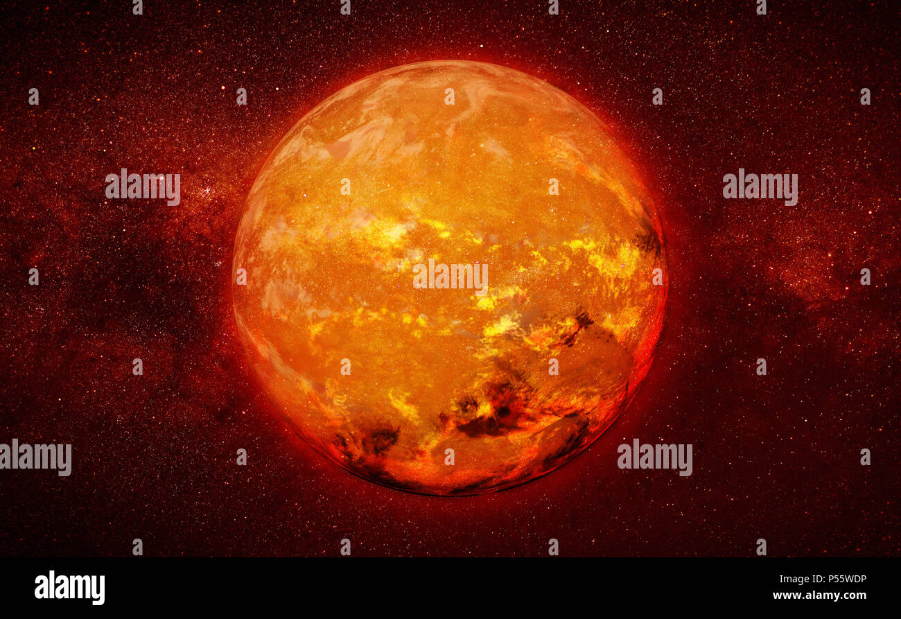 red dwarf star in a star field Stock Photo