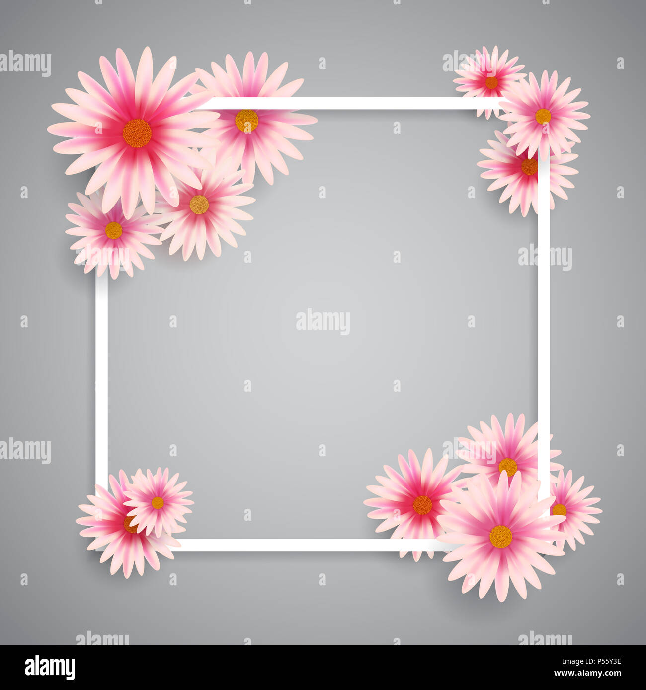 Easter background with pink Spring flowers Stock Photo - Alamy