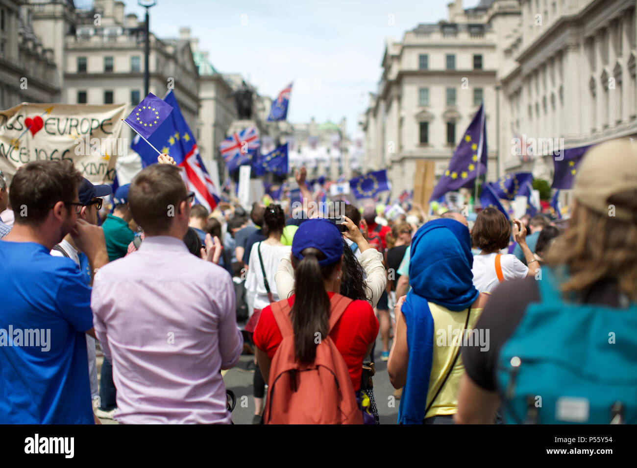 Brexit protest march Stock Photo