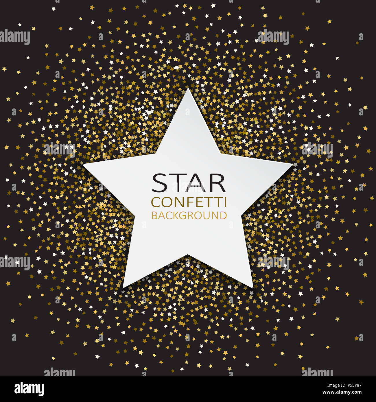 Decorative background with star shaped confetti Stock Photo - Alamy