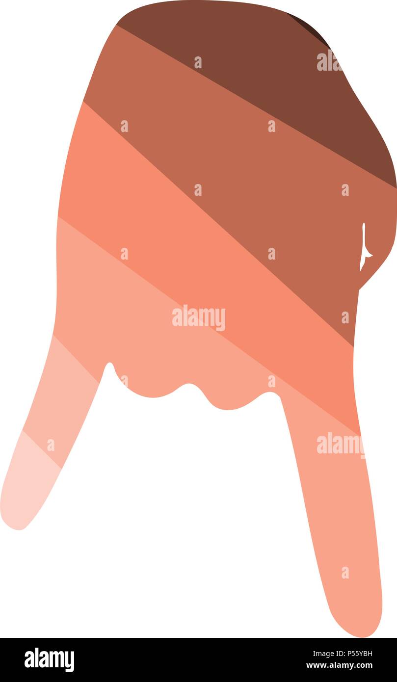 Baseball catcher gesture icon. Flat color design. Vector illustration. Stock Vector