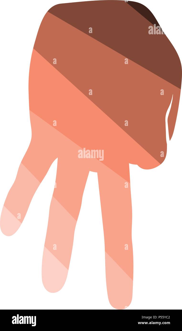 Baseball catcher gesture icon. Flat color design. Vector illustration. Stock Vector