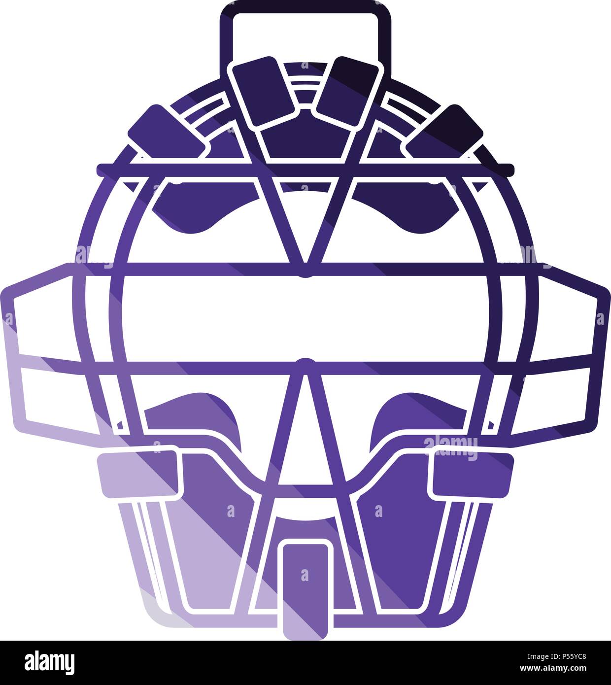 Baseball face protector icon. Flat color design. Vector illustration