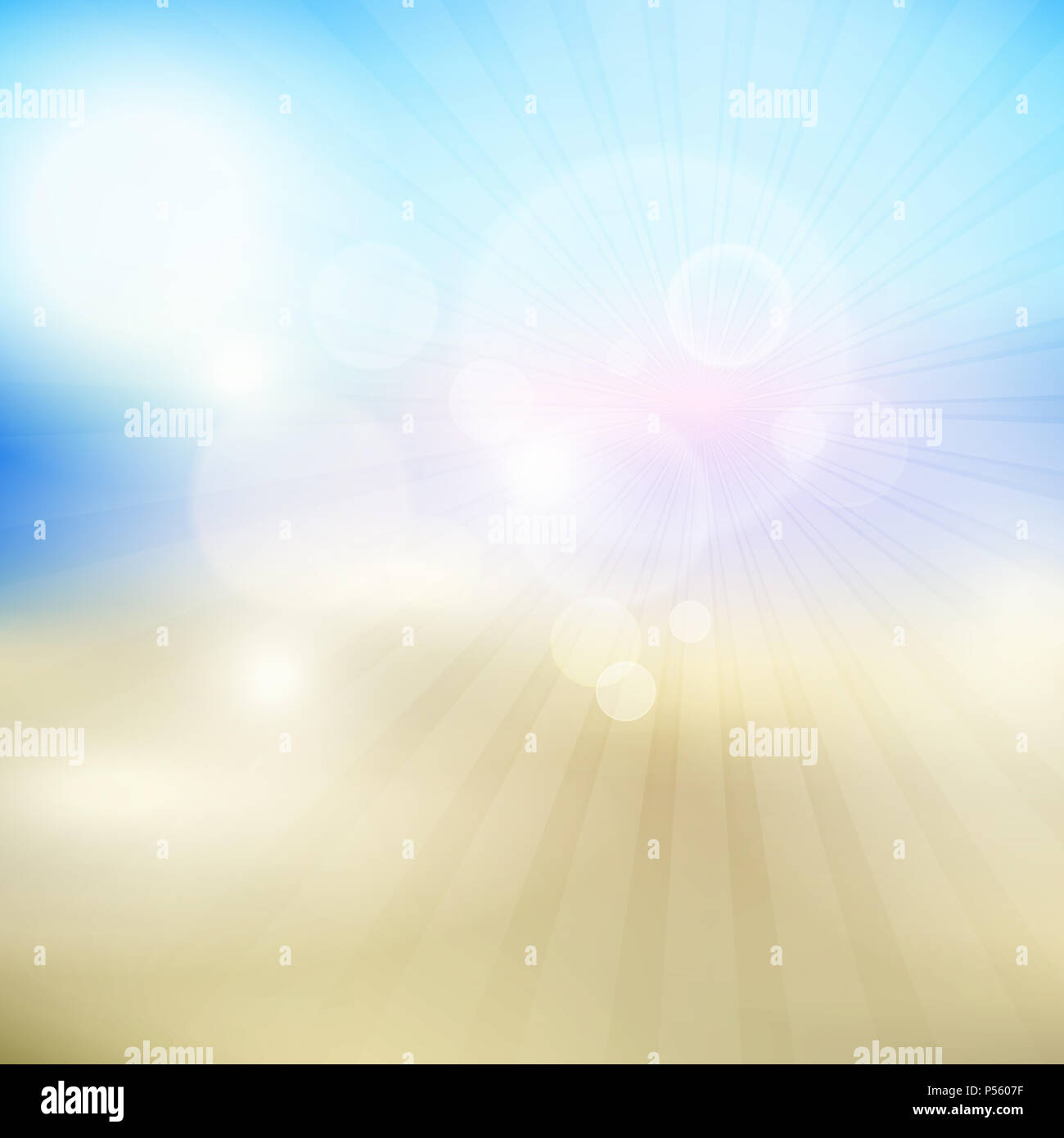 Summer themed background with blurred beach landscape Stock Photo - Alamy, image size:1300x1390