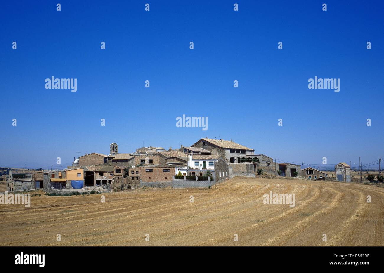 CATALUÑA. OSSO DE SIO. Vista de la población. Comarca de l'Urgell. Provincia de LLeida. Stock Photo