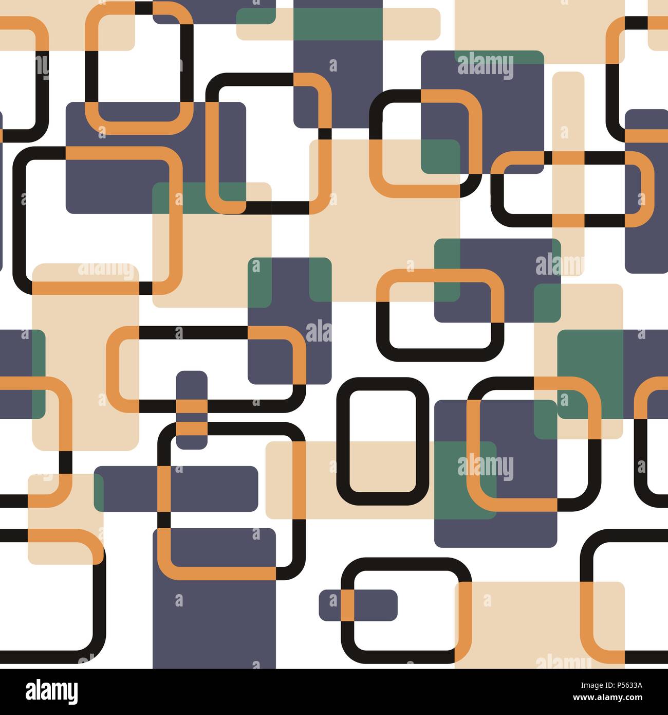 Vector abstract squares seamless vitage pattern Stock Vector