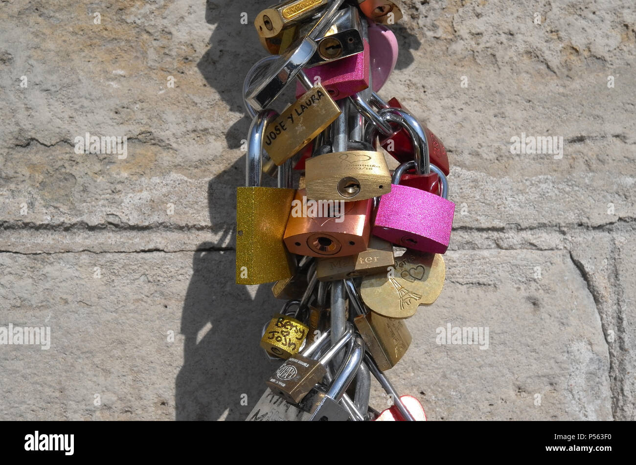 Padlocks on the Pont des Arts in Paris Stock Photo Alamy