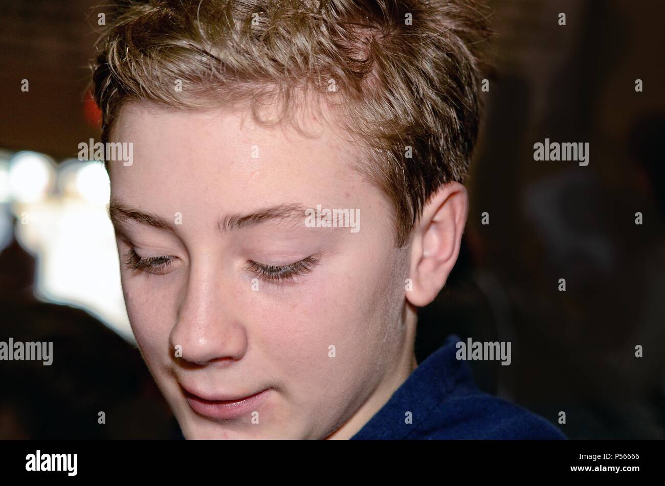 Young Teenage Boy Portrait Stock Photo