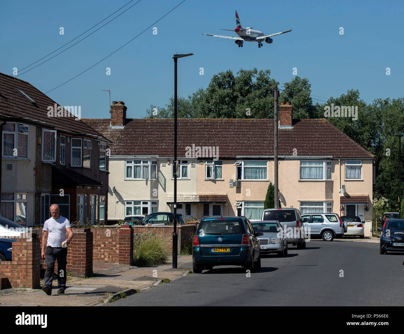 Planes land at Heathrow airport ahead of a vote in parliament which will decide whether or not Heathrow airport should have a third runway. Stock Photo