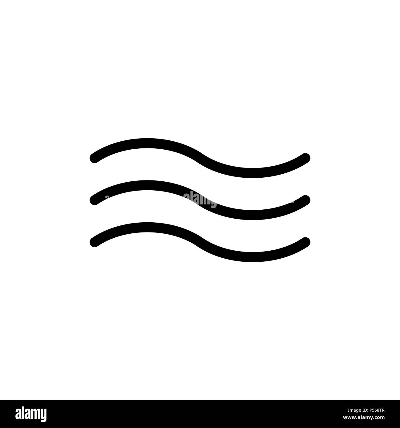 Wind icon for simple flat style weather ui design. Stock Vector