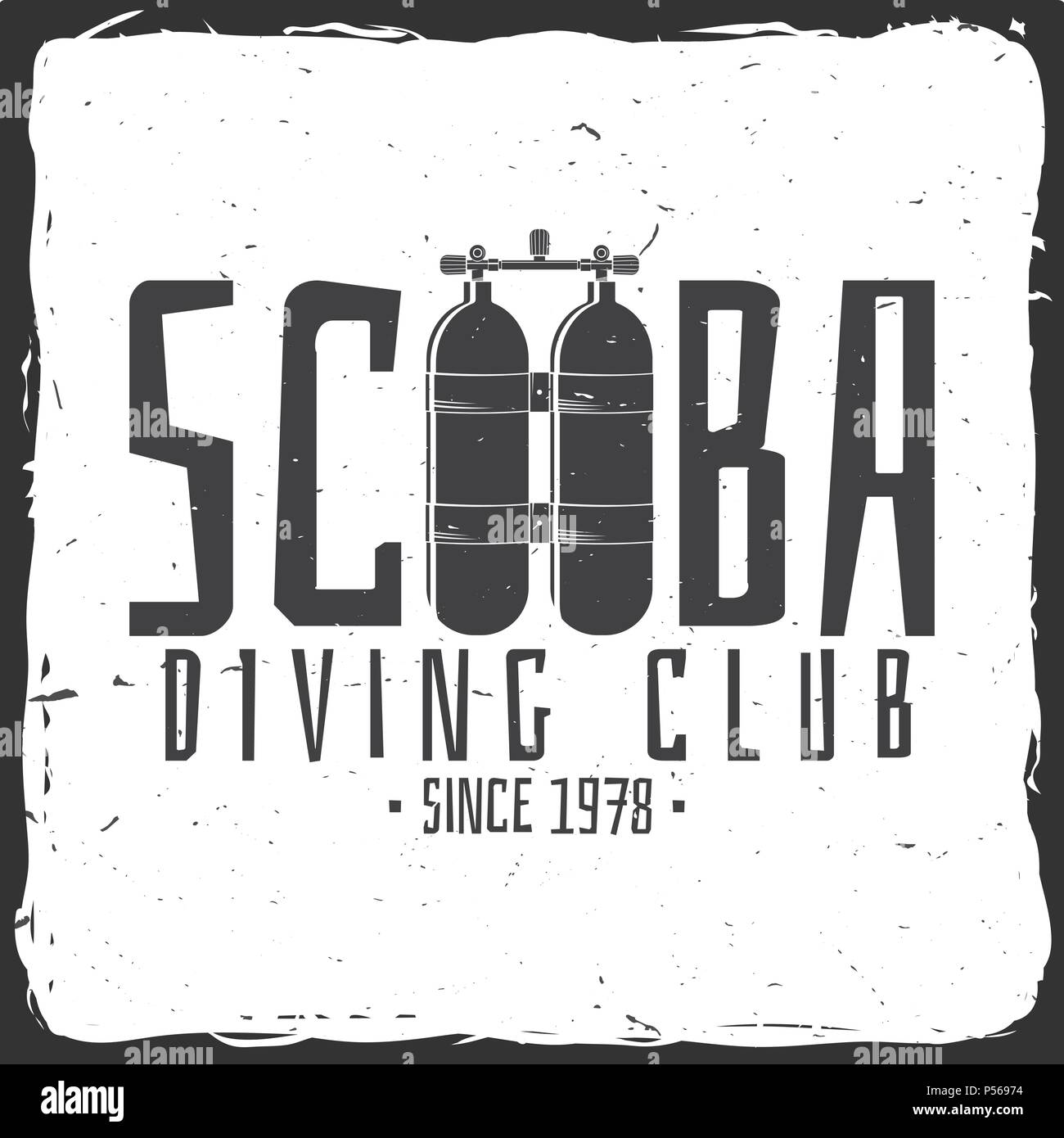 Scuba Diving Club Vector Illustration Concept For Shirt Or Logo Print Stamp Or Tee Vintage Typography Design With Dive Tank Silhouette Stock Vector Image Art Alamy