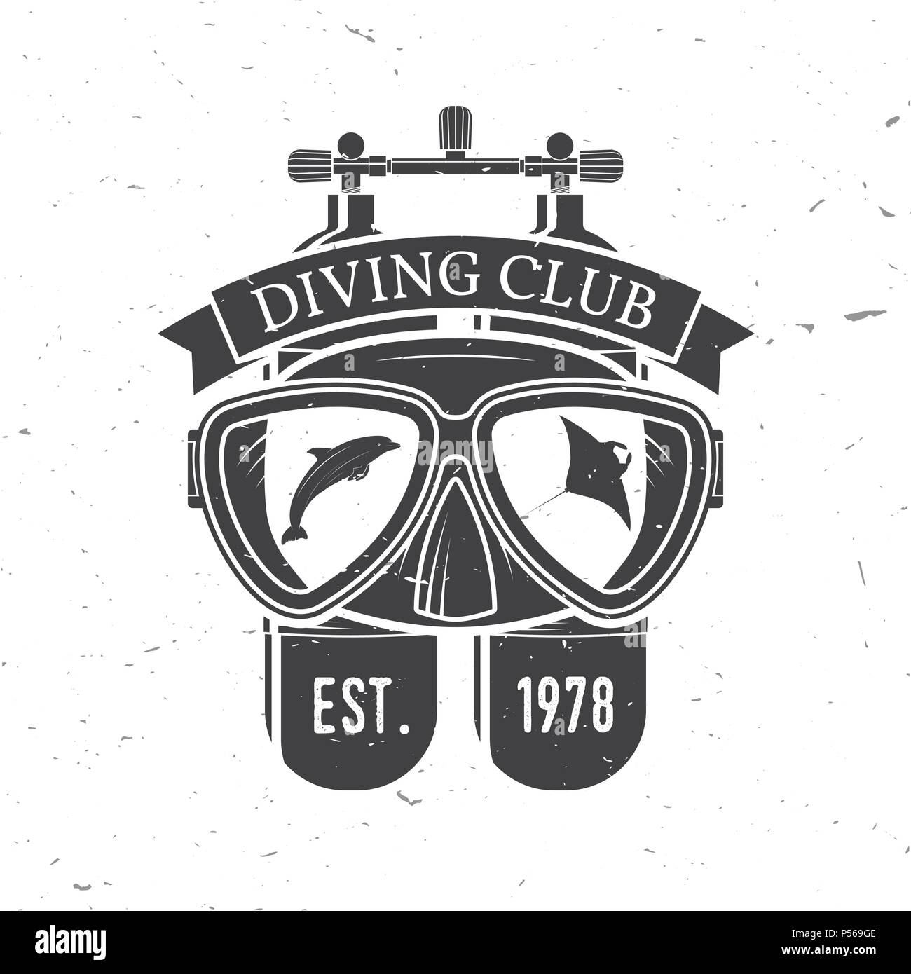 Diving club. Vector illustration. Concept for shirt or logo, print