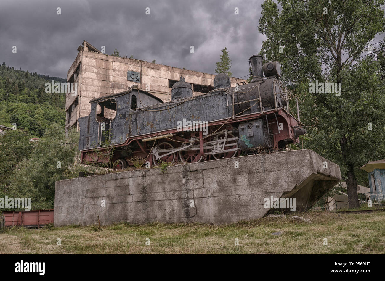 Old vintage Locomotive Train monument in Georgia Stock Photo