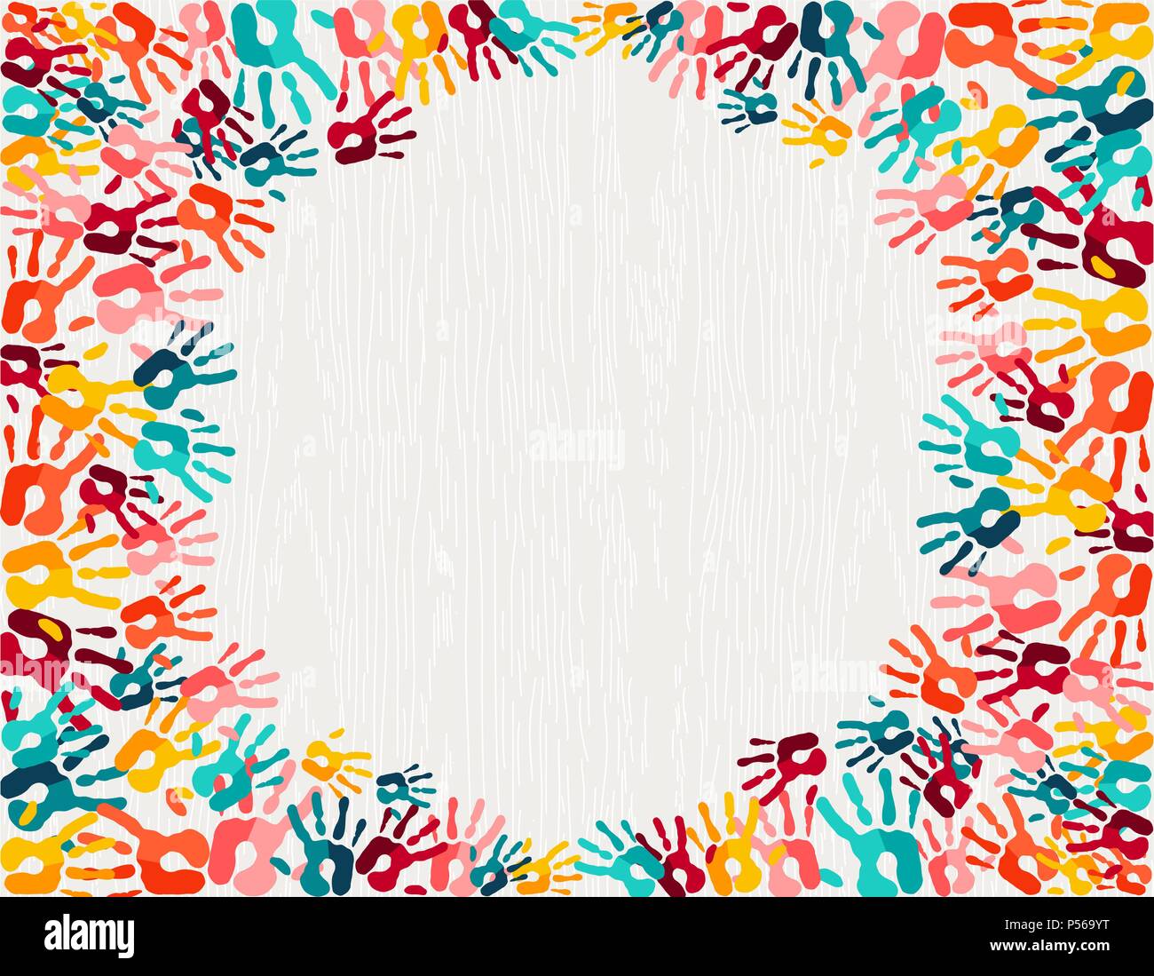 Color handprint background concept, human hand print illustration for kid  education, school learning or diverse community. EPS10 vector Stock Vector  Image & Art - Alamy