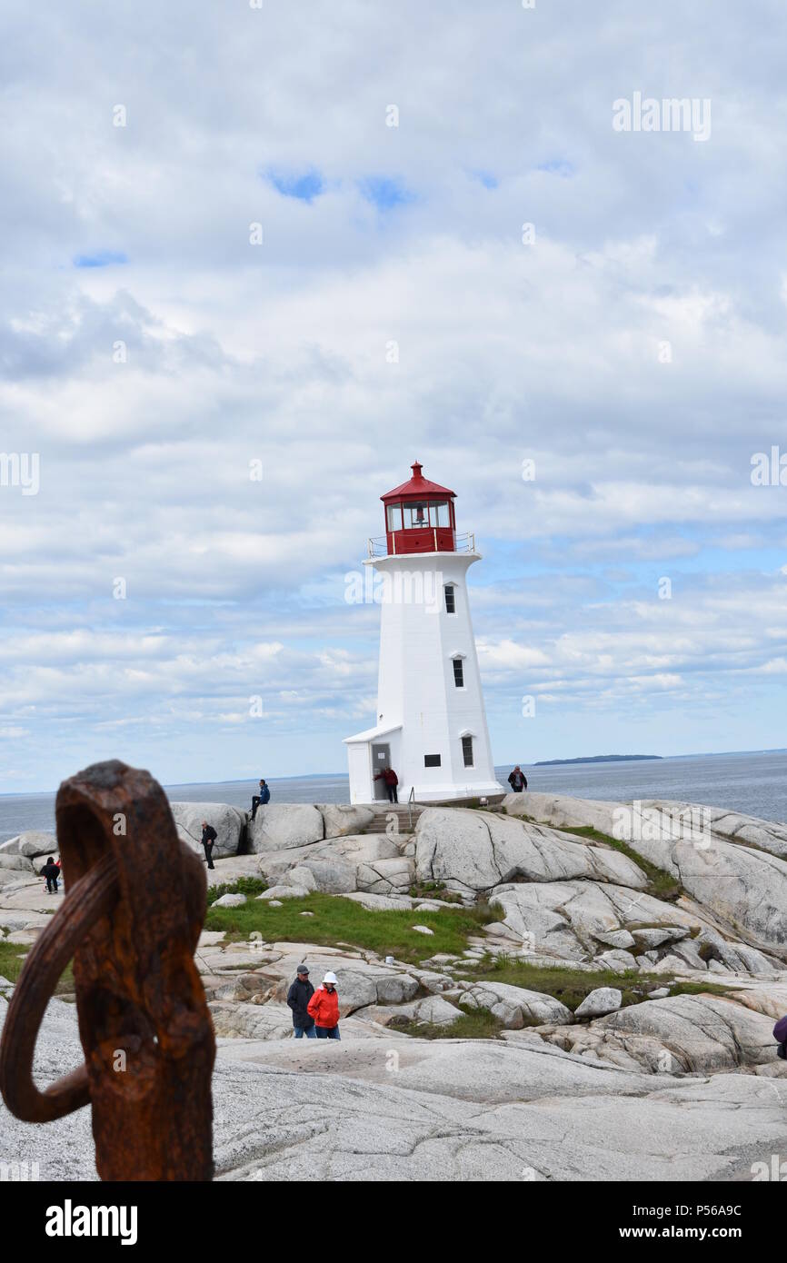 Lighthouse in Peggy's Cove. Stock Photo