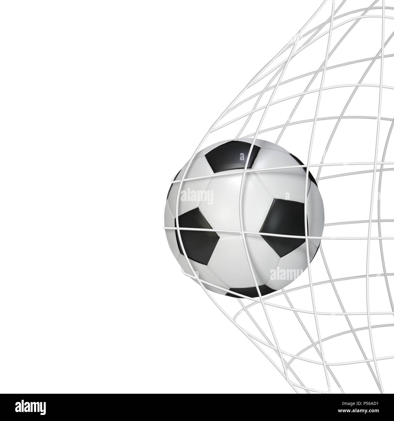 Soccer Game Match Goal Moment With Ball In The Net Vector Illustration Isolated On White Background Stock Vector Image Art Alamy