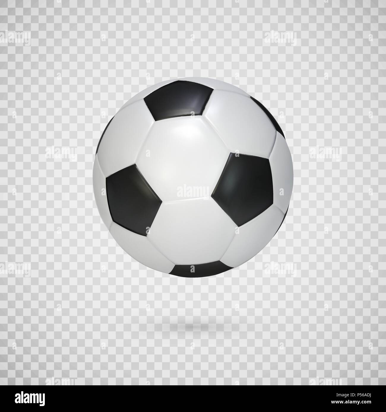 Soccer ball isolated on transparent background. Black and white classic  leather football ball. Vector illustration Stock Vector Image & Art - Alamy