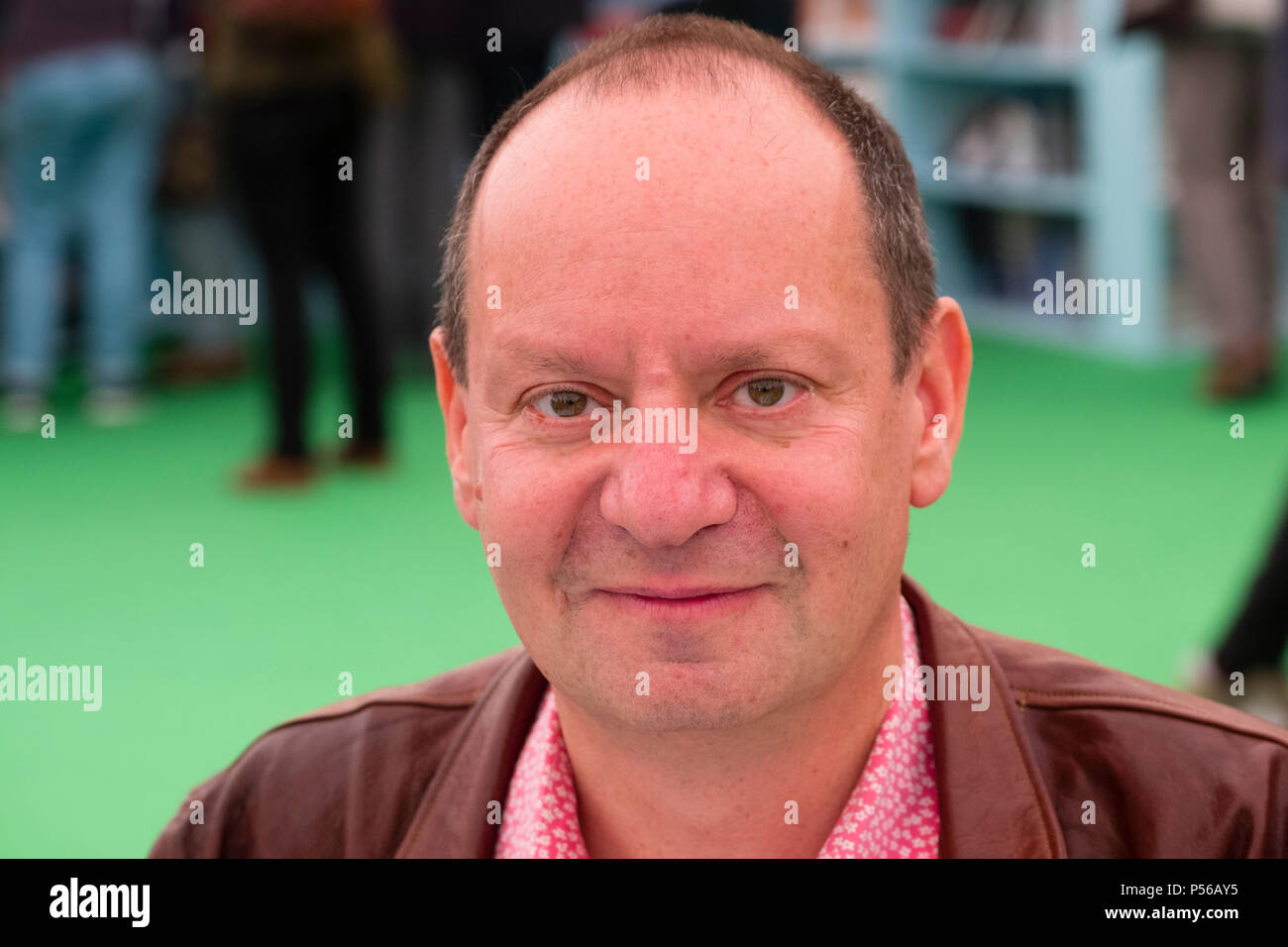 Philippe Sands, QC , British and French lawyer at Matrix Chambers, and Professor of Laws and Director of the Centre on International Courts and Tribunals at University College London  Photographed after delivering the  PEN Hay Lecture: Words, Memory and Imagination - 1945, and Today, at the Hay Festival 2018 Stock Photo