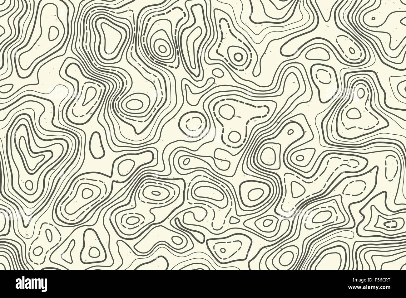 Seamless pattern topographic map background. Vector illustration. Detailed topographic map. Thin line design. Stock Vector