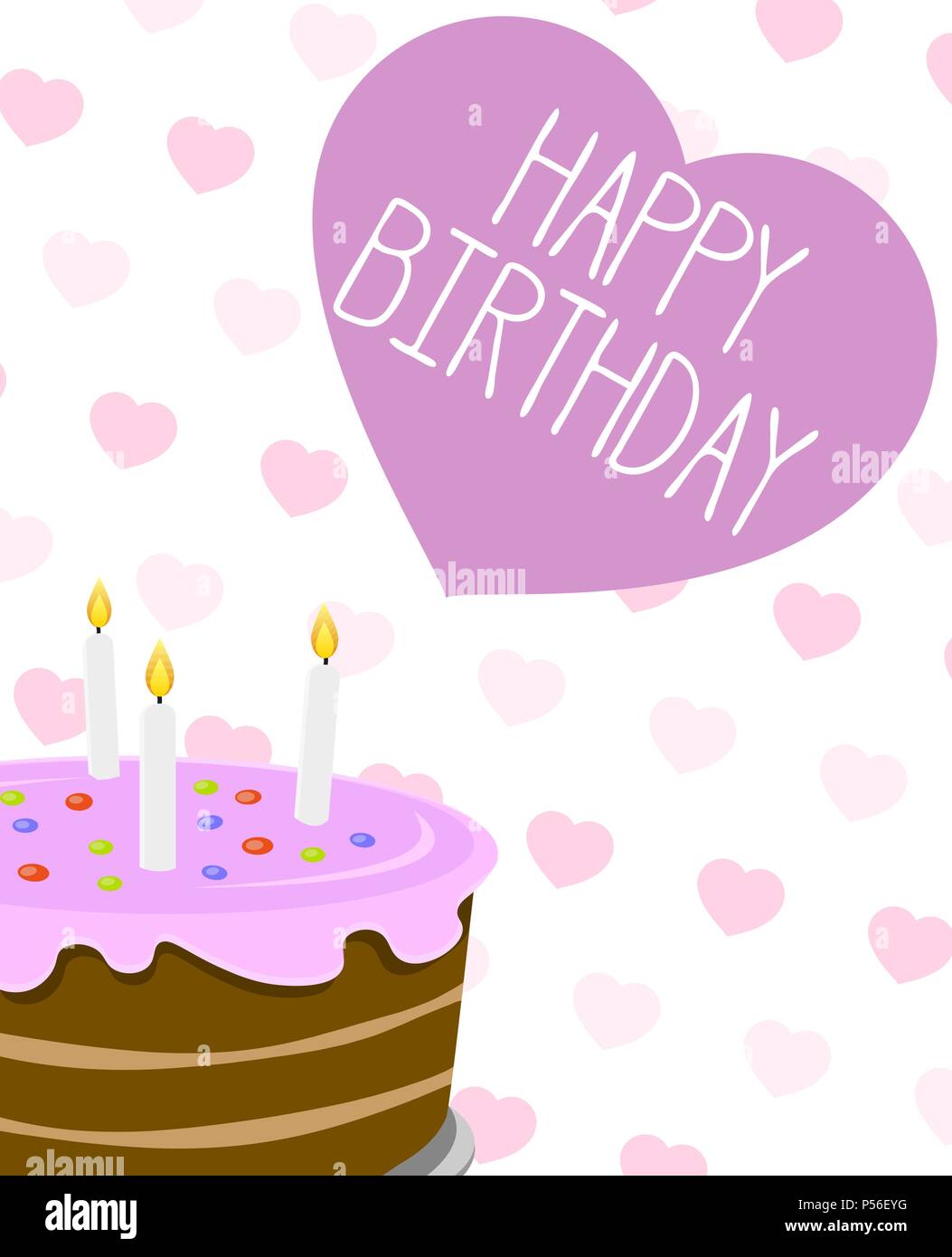 pix Happy Birthday Wishes With Heart Images https www alamy com happy birthday greeting card with heart shapes and birthday cake illustration image209741156 html