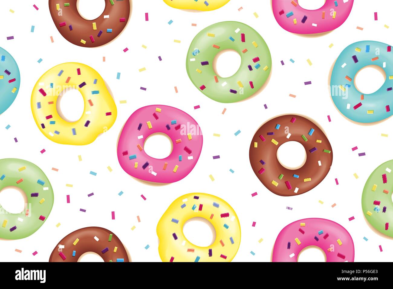 Pattern of sweet colorful donuts Stock Vector Image & Art - Alamy