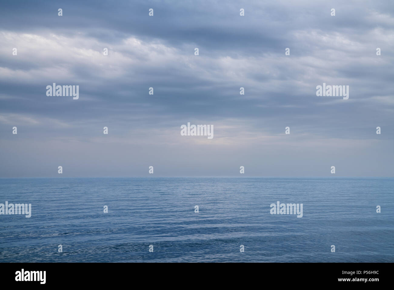 Beautiful sea and clouds sky.Seascape with grey clouds. Stock Photo