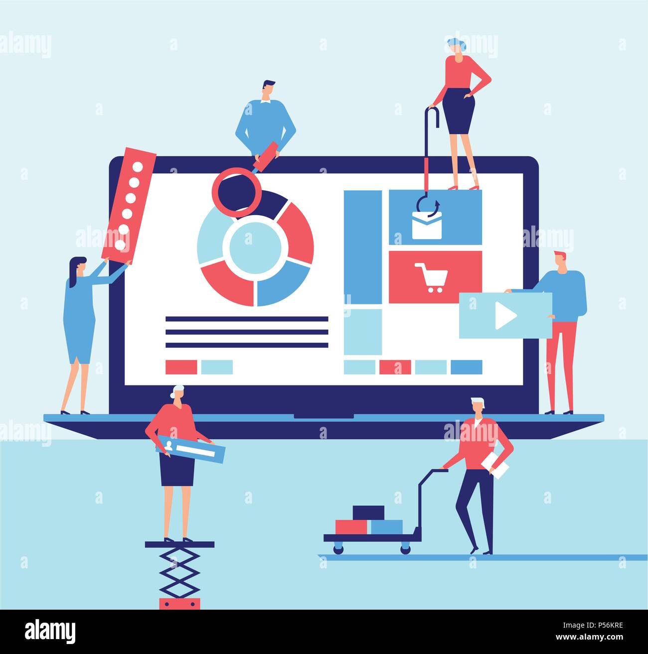 Desktop application flat design style illustration Stock Vector Image