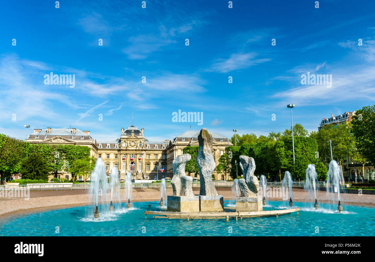 Fountain in front of the Prefecture of Lille, France Stock Photo