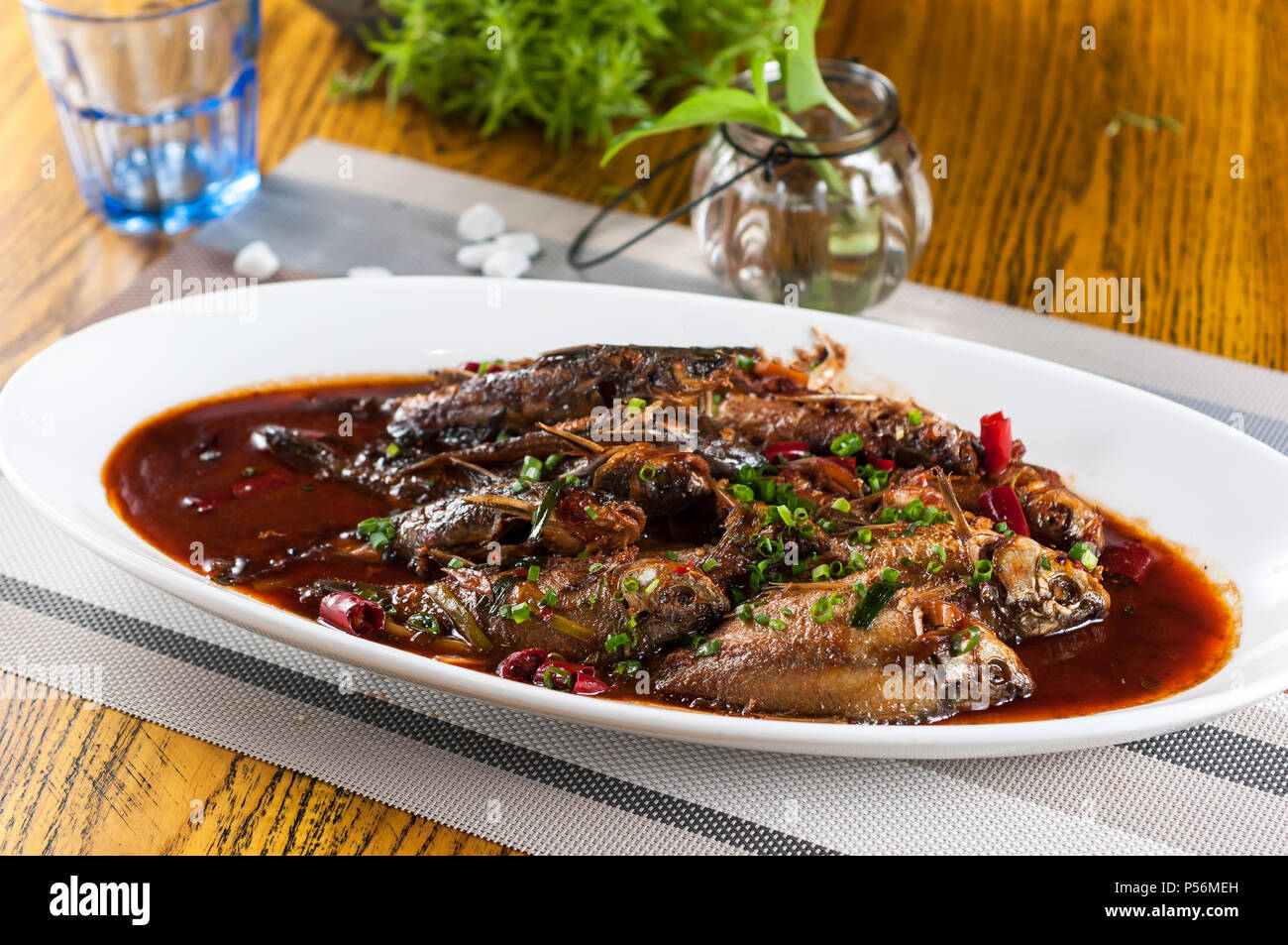 Braised fish in soy sauce Stock Photo Alamy