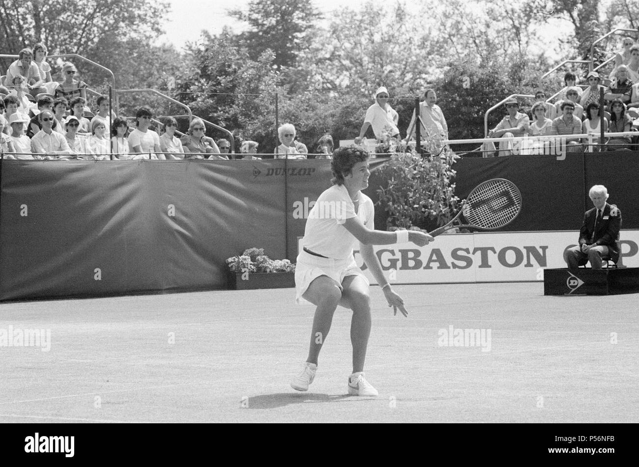 1984 Edgbaston Cup at the Edgbaston Priory Club in Birmingham, England, 11th to 17th June  1984.   Our picture shows, Pam Shriver in action, Women's Singles Final, Sunday 17th June 1984. Stock Photo