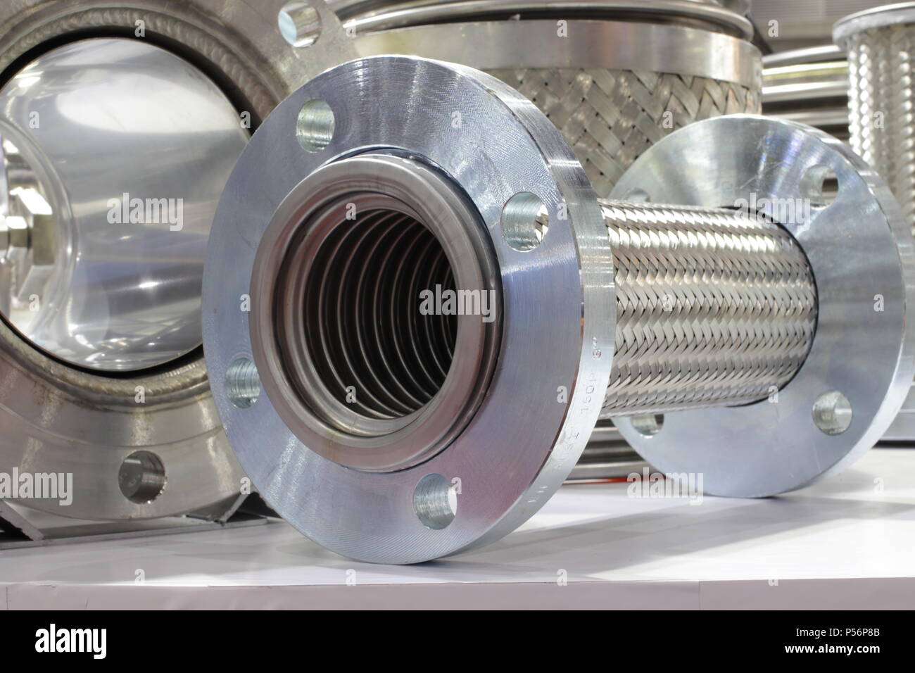 Metal Expansion Joints for piping System ; close up Stock Photo Alamy