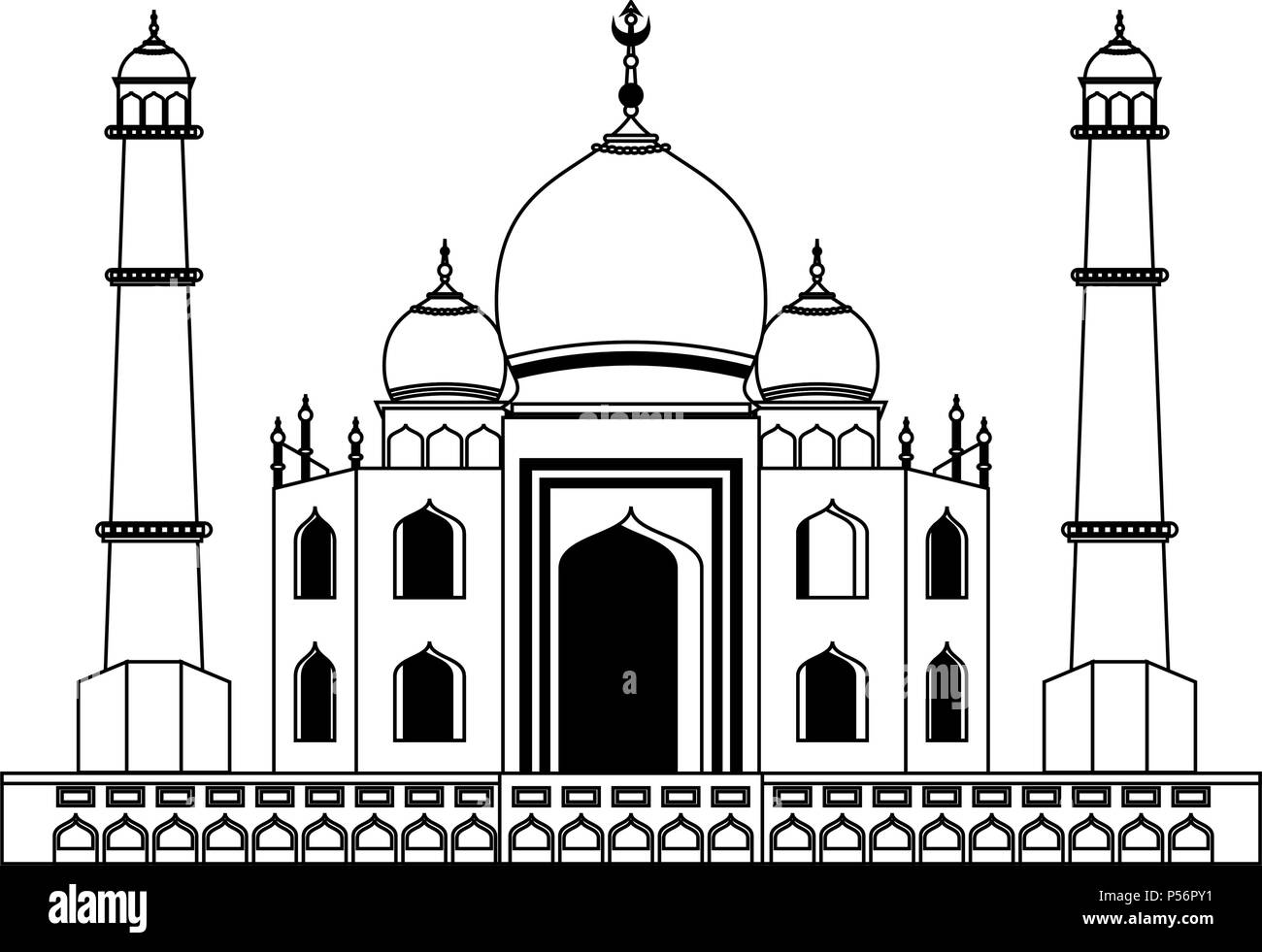 Taj Mahal In Black White High Resolution Stock Photography And Images Alamy