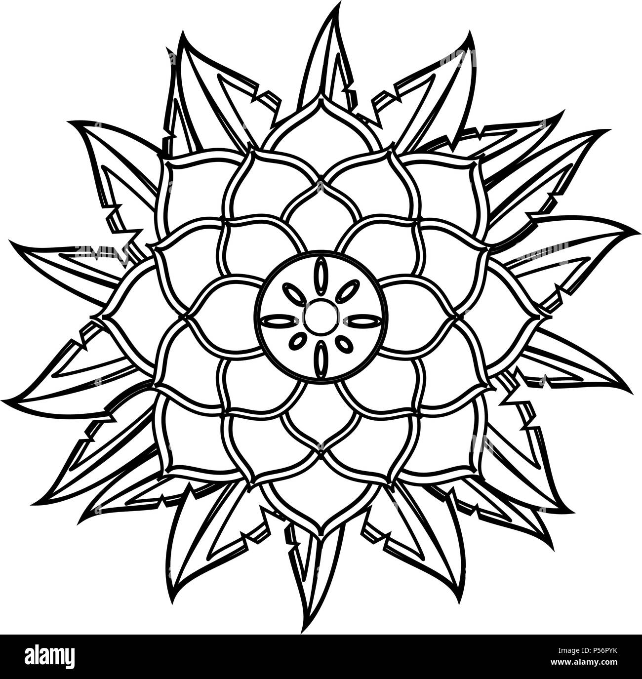 Mandala indian emblem in black and white Stock Vector Image & Art - Alamy
