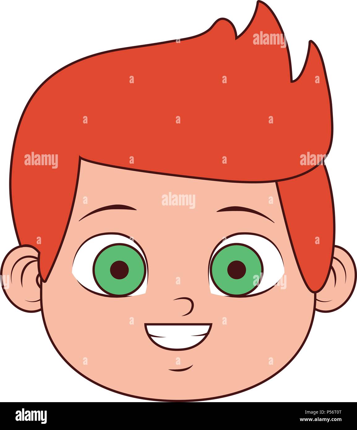 Little boy green eyes smiling Stock Vector Images - Alamy