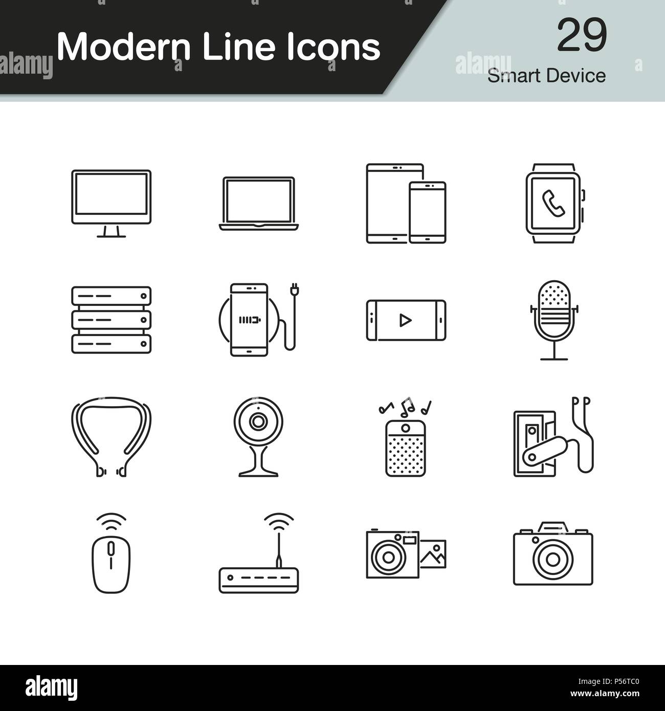 Smart Device icons. Modern line design set 29. For presentation ...