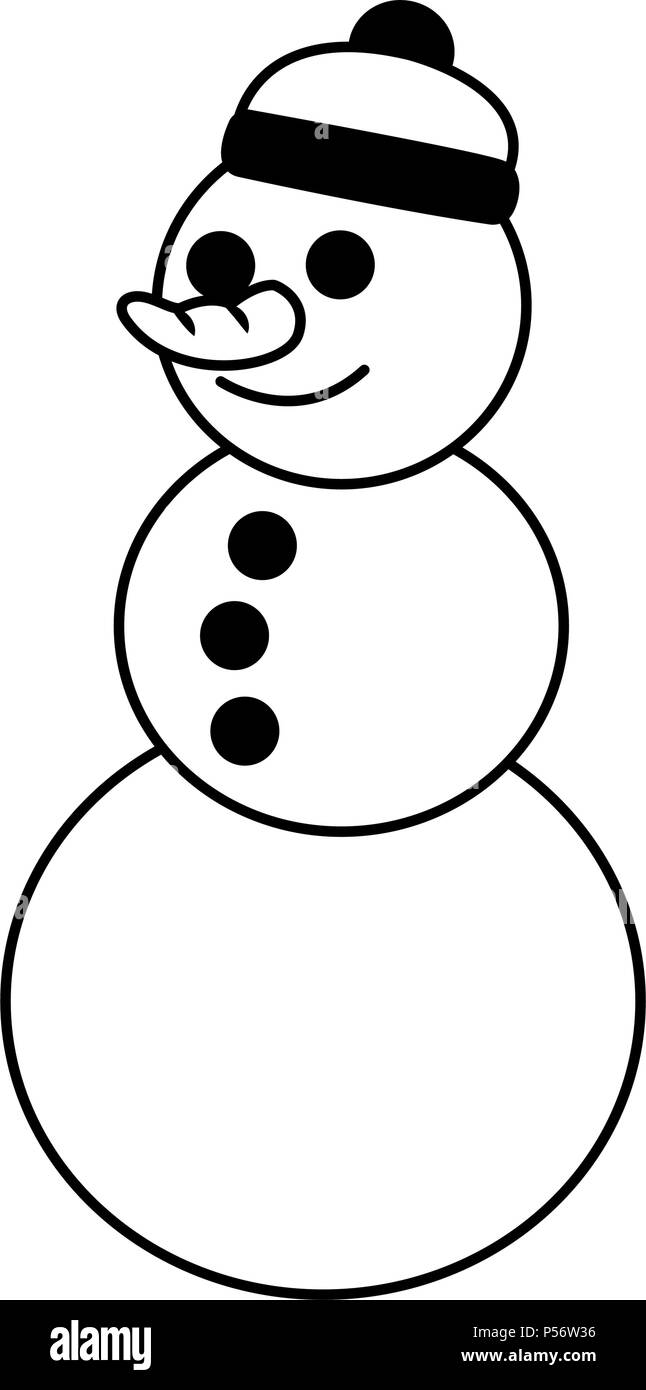 Snowman outline, Black and white vector minimalistic linear illustration  Stock Vector Image \u0026 Art - Alamy, image size:646x1390