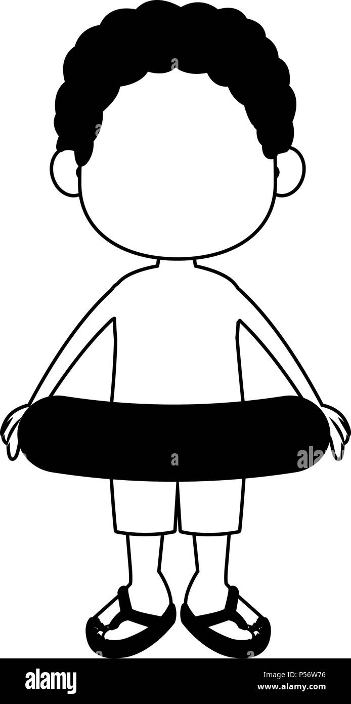 Young boy bathing in pool Stock Vector Images Alamy