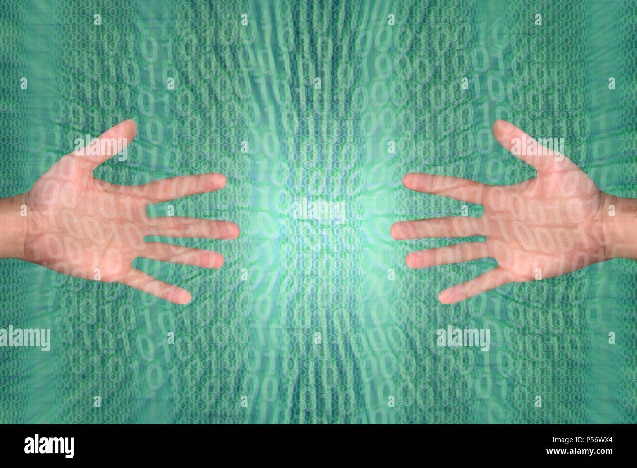 conceptual background image of hands reaching each other Stock Photo