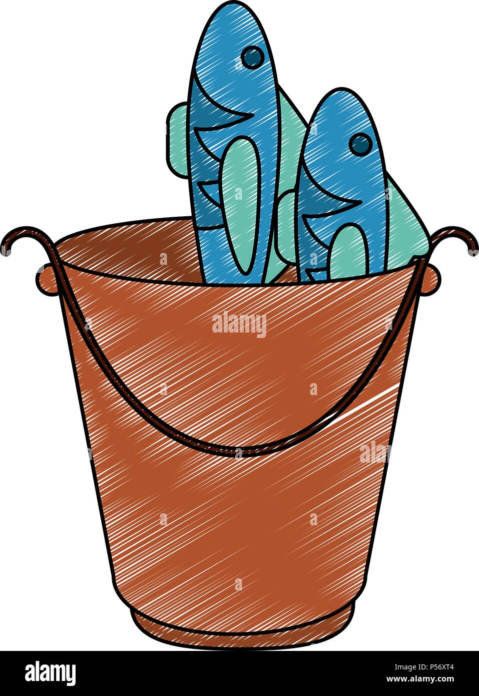 Fish Bucket Animation Bucket hook Stock Vector Images - Alamy