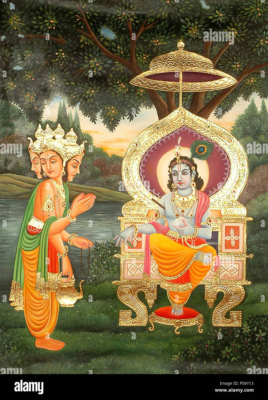 Hindu god krishna vector hand hi-res stock photography and images ...