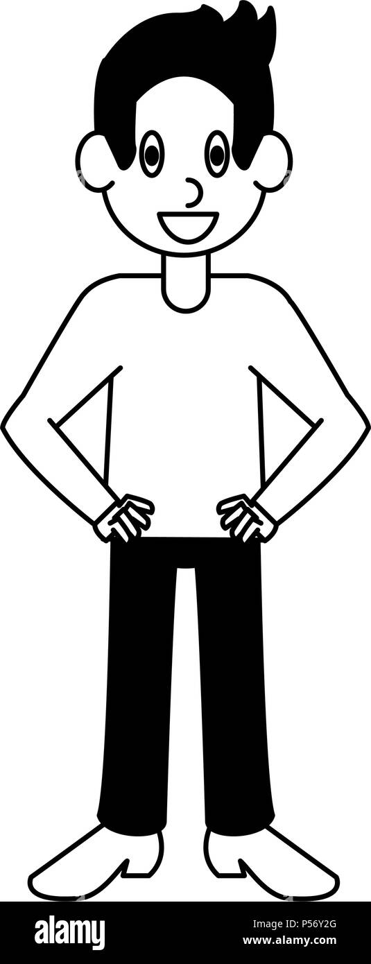 Young man cartoon in black and white Stock Vector Image & Art - Alamy