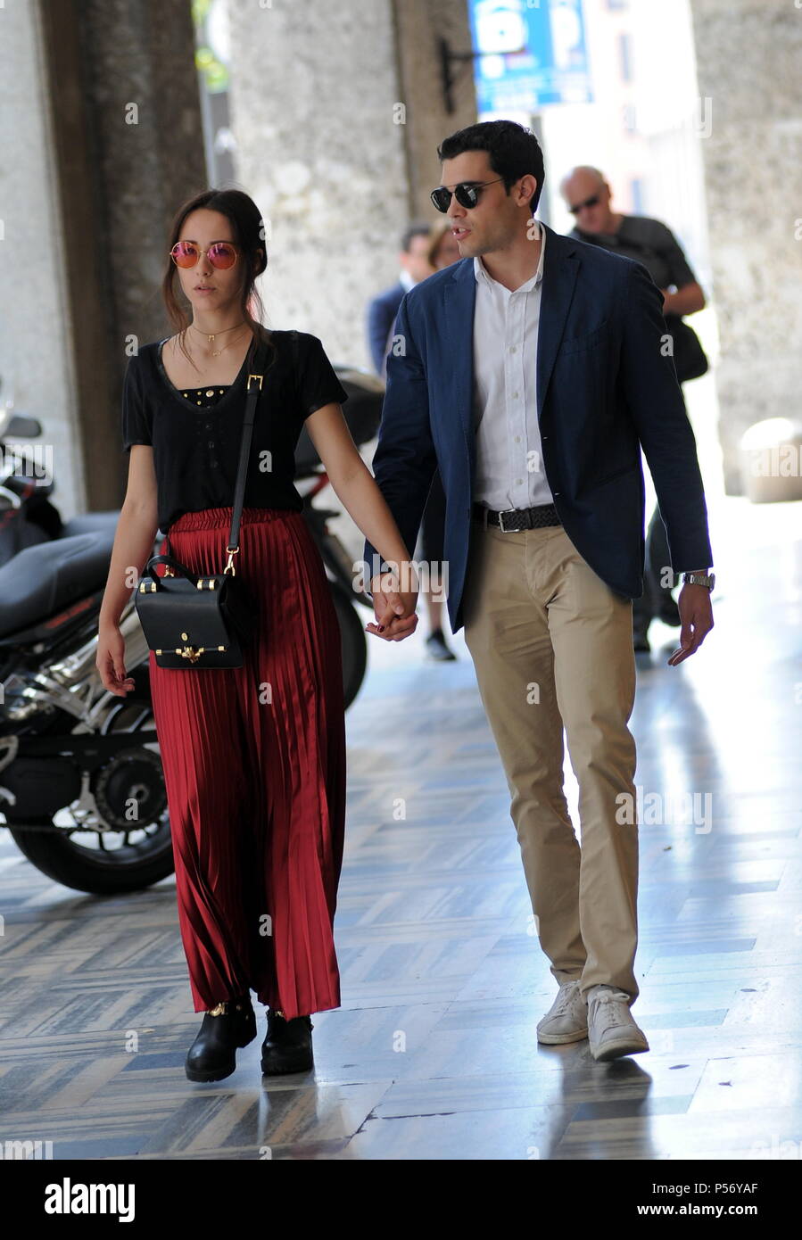 Aurora Ramazzotti and her boyfriend Goffredo Cerza out and about in Milan  Featuring: Aurora Ramazzotti, Goffredo Cerza Where: Milan, Italy When: 25  May 2018 Credit: IPA/WENN.com **Only available for publication in UK,