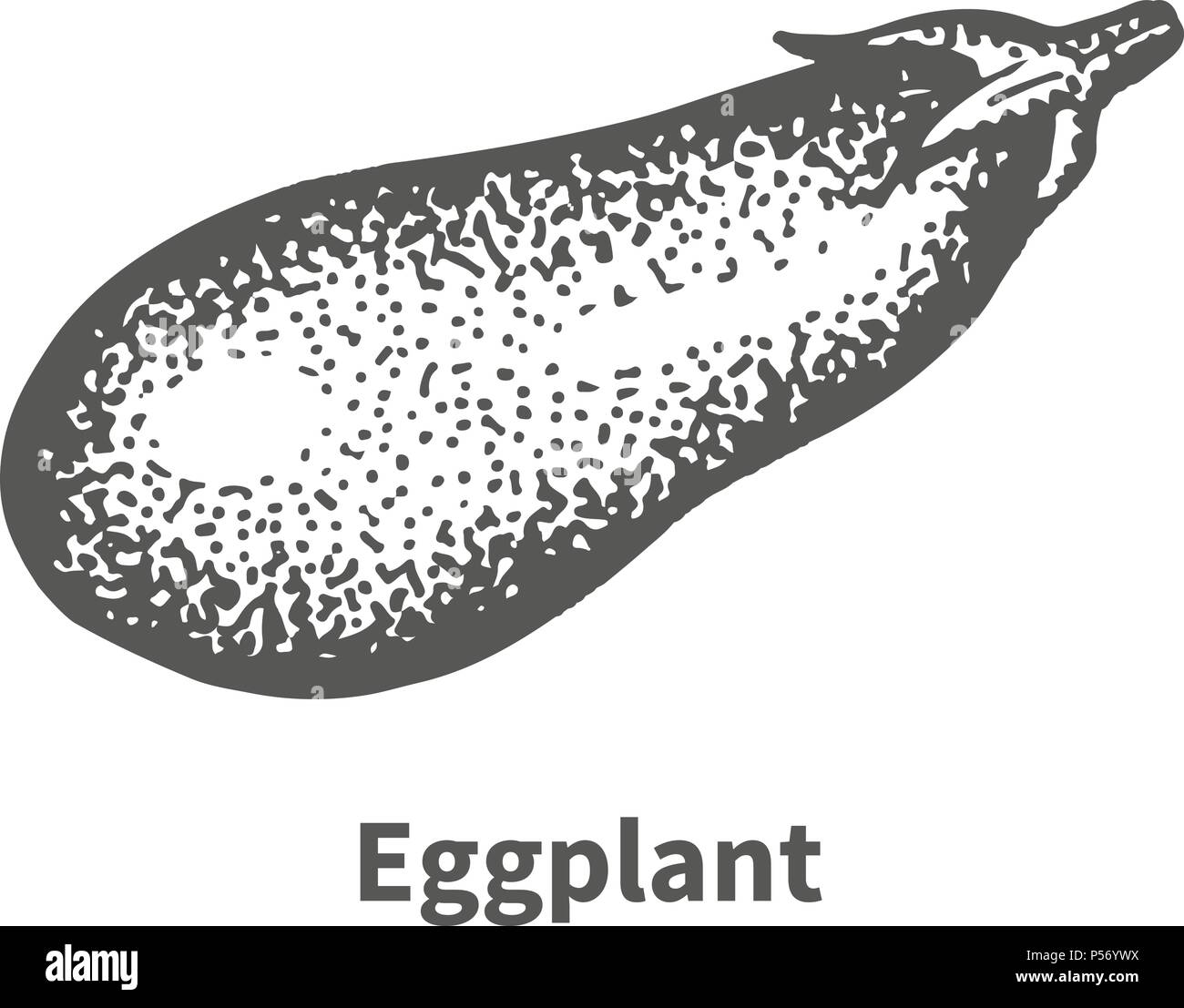 Vector illustration hand-drawn eggplant Stock Vector
