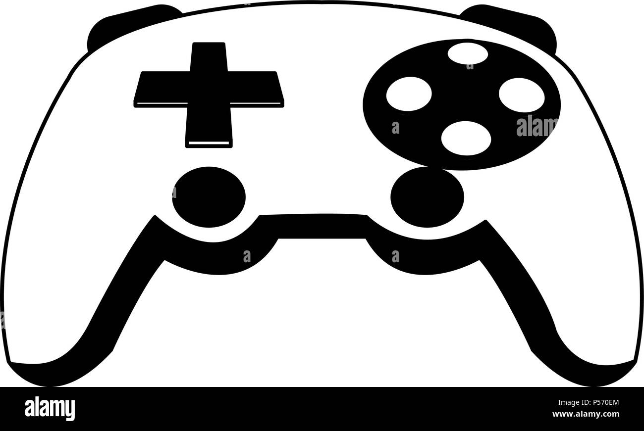 Console gamepad isolated in black and white Stock Vector Image & Art ...
