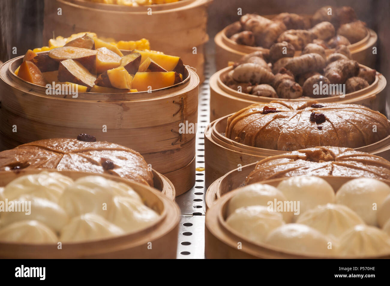 dim sum in bamboo steamer, chinese cuisine Stock Photo Alamy