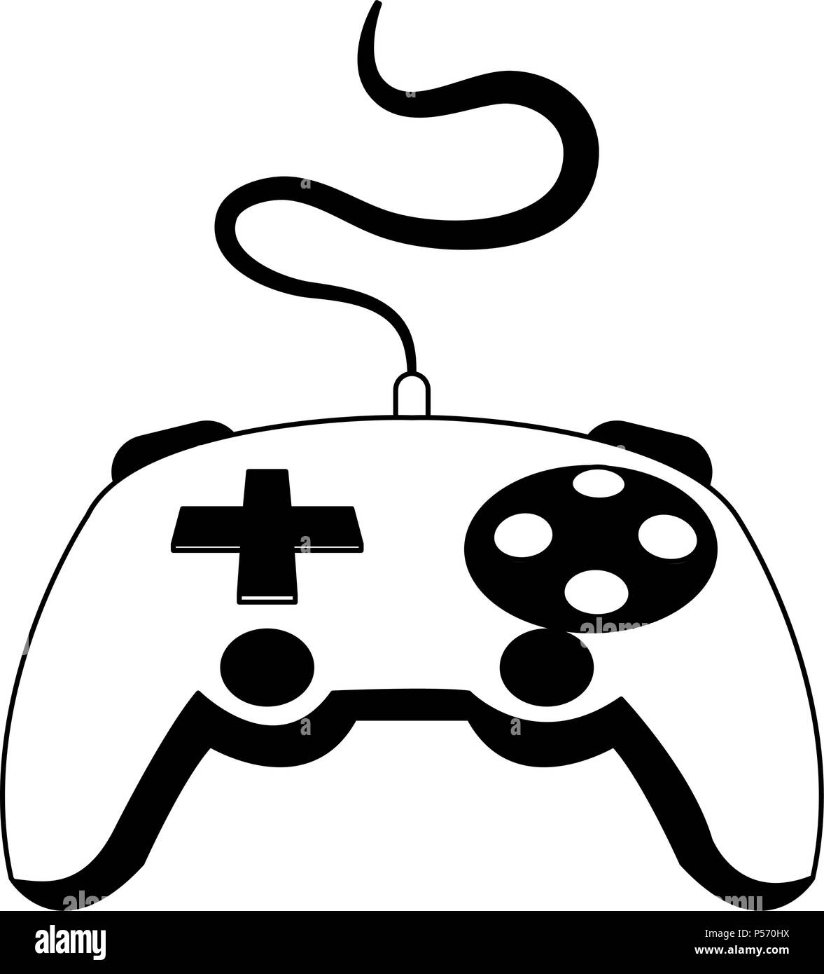 Console gamepad isolated in black and white Stock Vector Image & Art ...