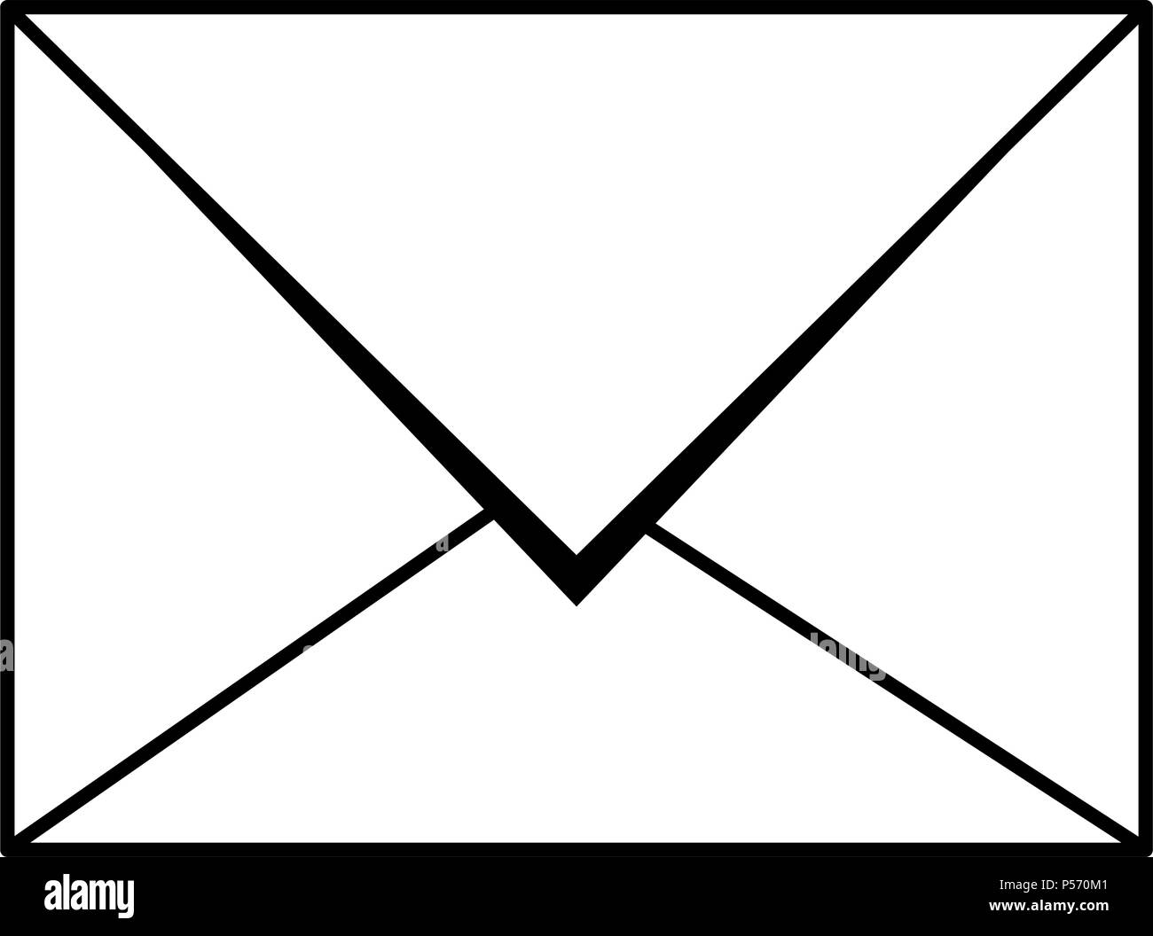 Envelope mail symbol in black and white Stock Vector Image & Art - Alamy