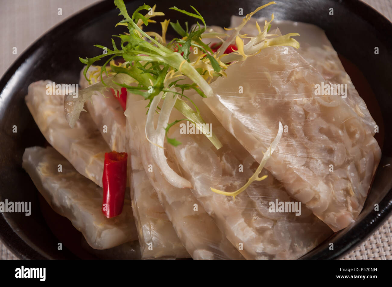 Cold Pork Knuckle in Jelly,Crystal pork knuckle,chinese cuisine Stock